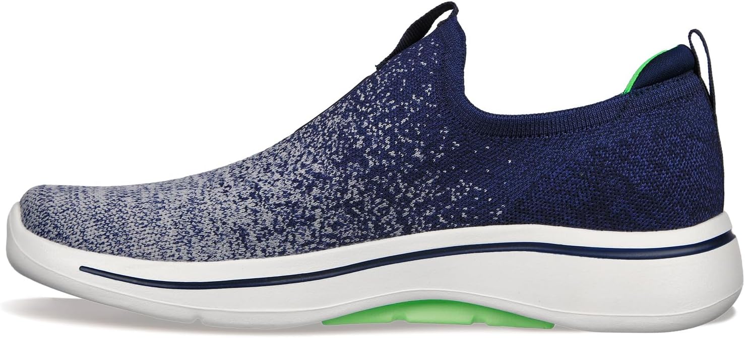 Мужские кроссовки Skechers GoWalk Arch Fit Stretch Fit слипоны для спорта и повседневной носки, темно-синий — фото 4