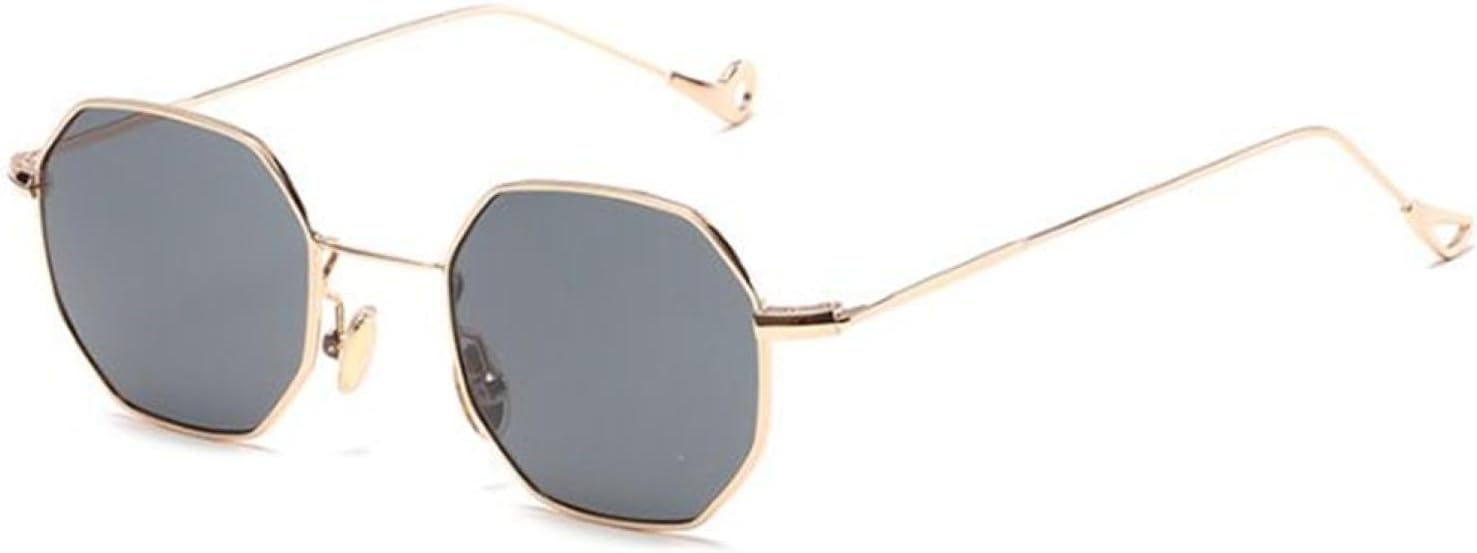 

Винтажные золотые солнцезащитные очки для мужчин, квадратная металлическая оправа, серебристо-коричневые, черные, маленькие, женские, летний стиль VFDHN, Gold Frame Black