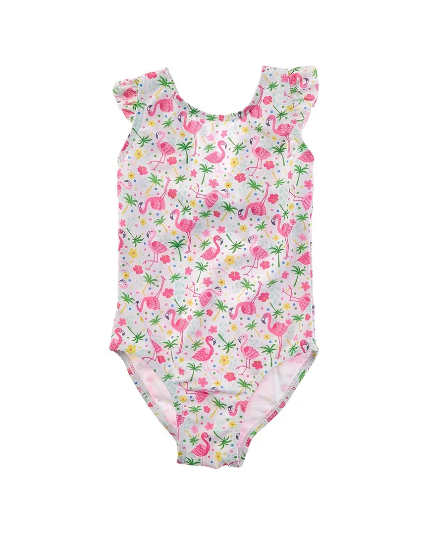 Купальник Flap Happy One Piece Flamingo Party, белый