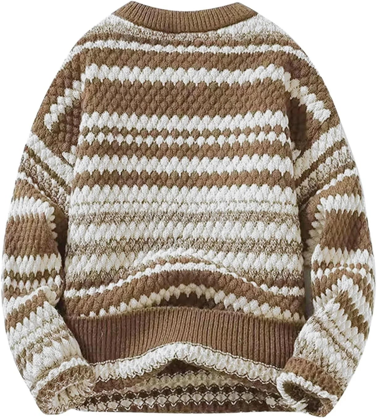 

Мужской свитер с круглым вырезом и длинными рукавами, кабельная вязка AQAYL