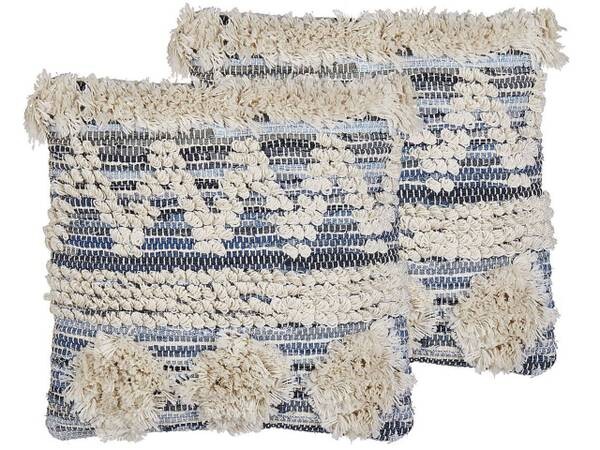 

Подушка Beliani 2 шт EYTELIA, 45x45x45 см цвет beige/blau