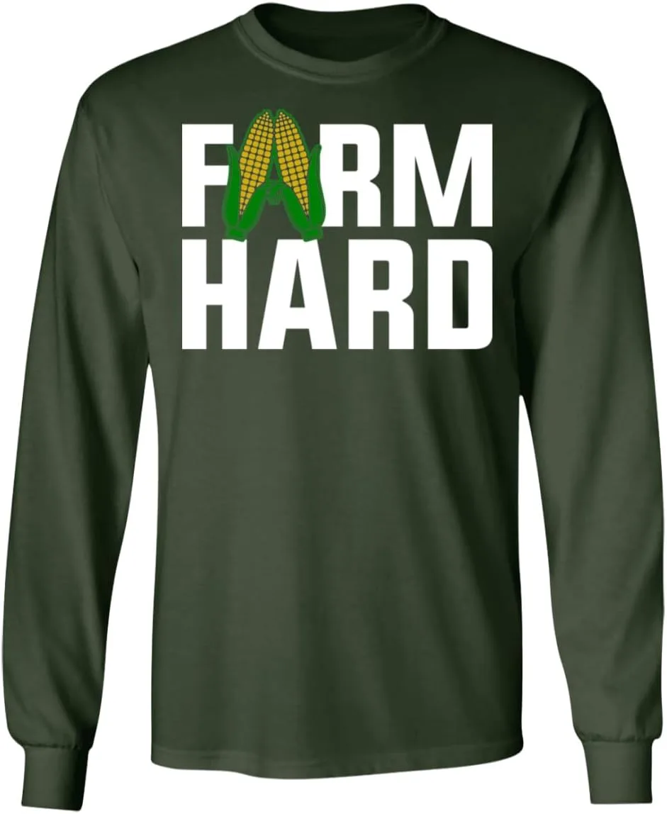 Футболка с длинным рукавом Farm Hard Funny Farming Generic, бордовый — фото 2