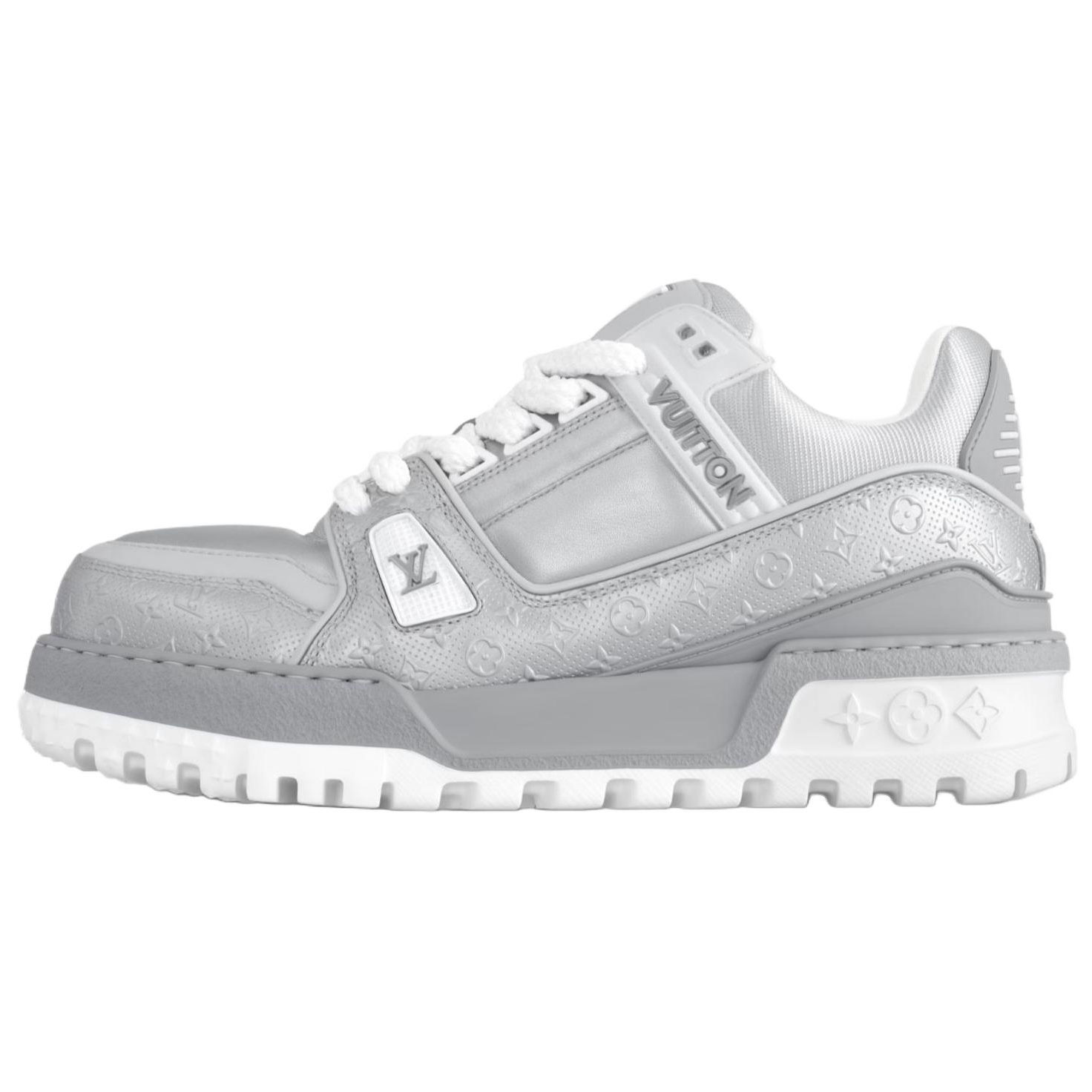 Кроссовки для скейтбординга Trainer Maxi Low Top, женские, серебристые LOUIS VUITTON, Original Shoe Box Included