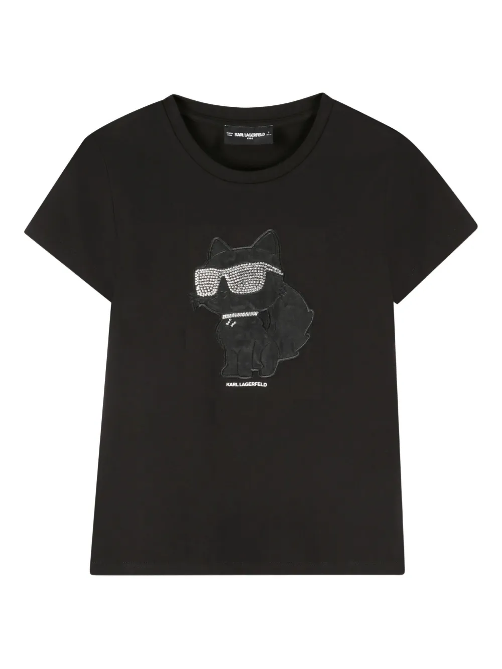 

Футболка Choupette со стразами KARL LAGERFELD KIDS, черный