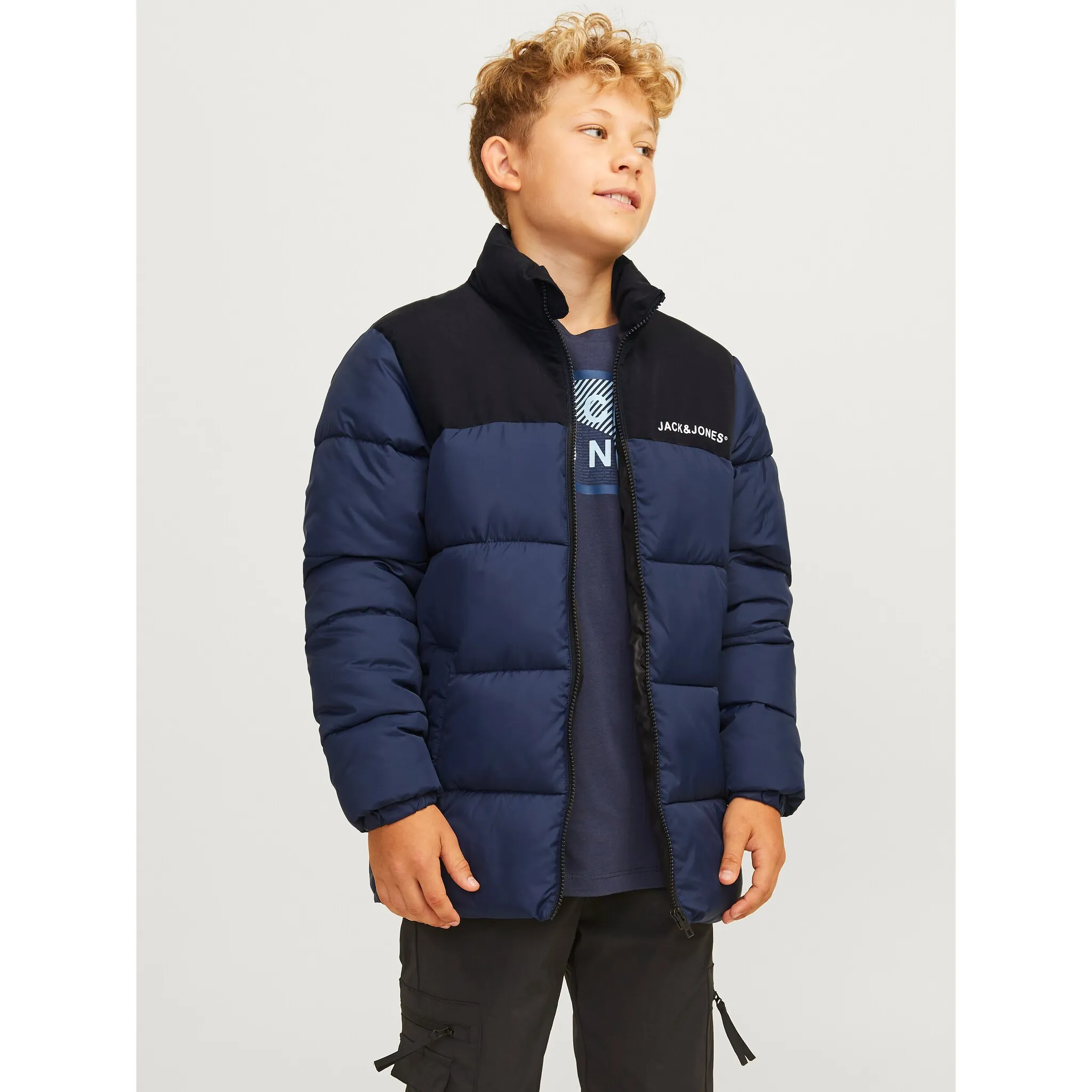 

Куртка Jack & Jones для подростков «JJMOON STAND COLLAR PUFFER JNR», без капюшона Jack & Jones Junior, цвет navy blazer