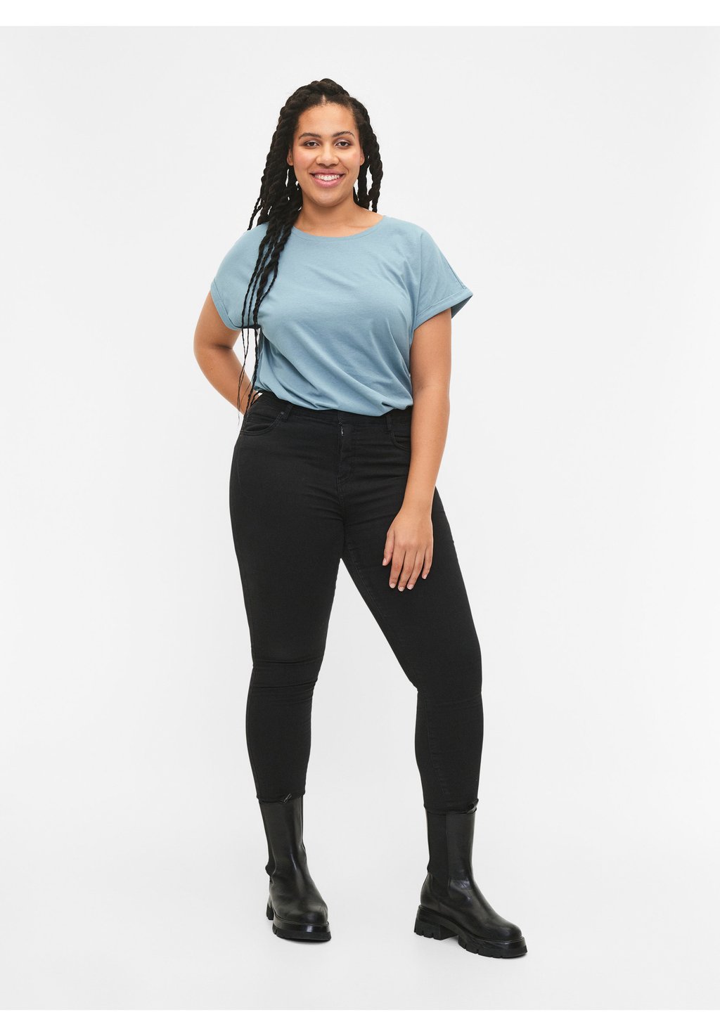 

Базовая футболка 2-PACK SHORT SLEEVED Zizzi, светло-голубой