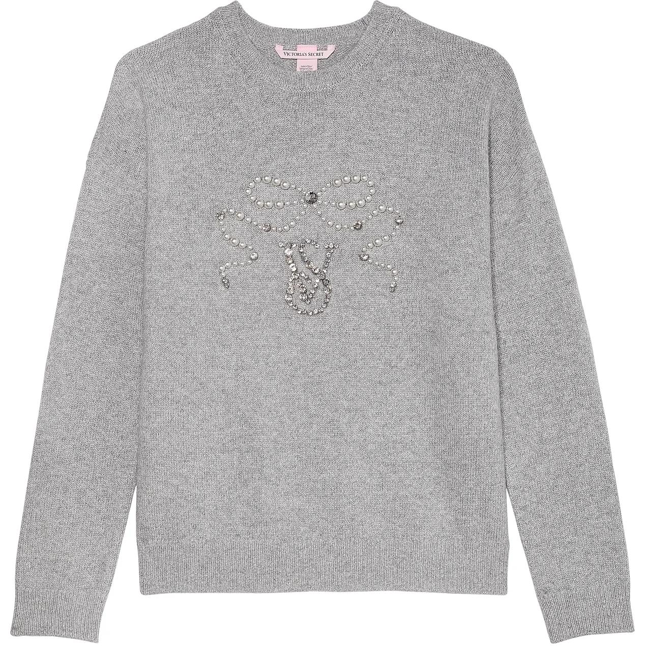 

Свитер с декором / MHG Knitwear Women's Medium Gray Victoria's Secret, серый/серый