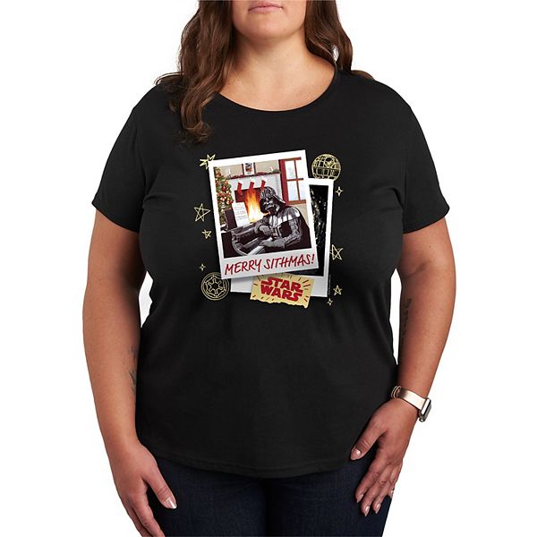 

Футболка Plus size с новогодним принтом Merry Sithmas Star Wars, Black, Черный, Футболка Plus size с новогодним принтом Merry Sithmas Star Wars, Black