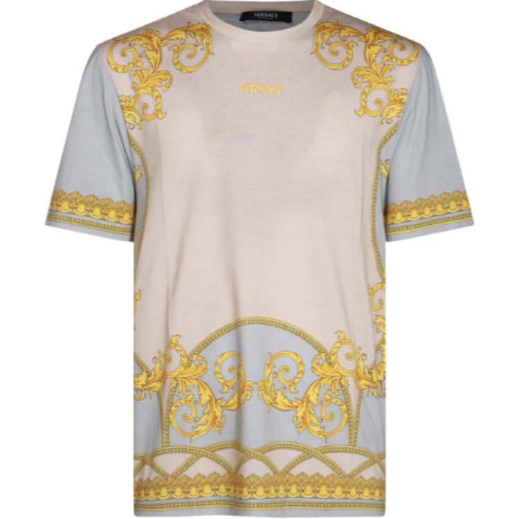 

Футболка с круглым вырезом и принтом VERSACE, мультиколор