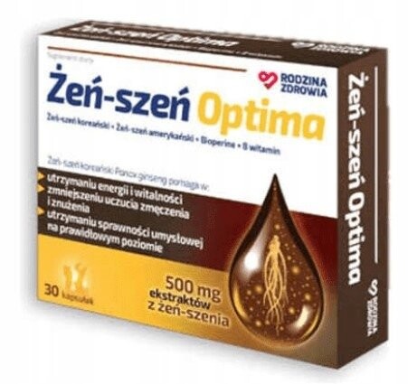 

Rodzina Zdrowia, Оптима Женьшень, 30 капсул. Silesian Pharma