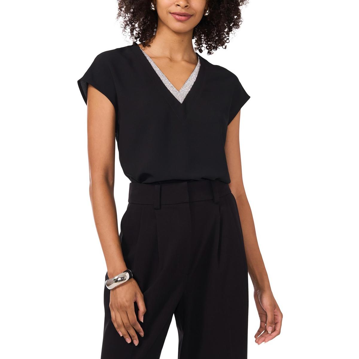 

Confetti Ready Женская блузка из полиэстера со стразами Vince Camuto, цвет rich black