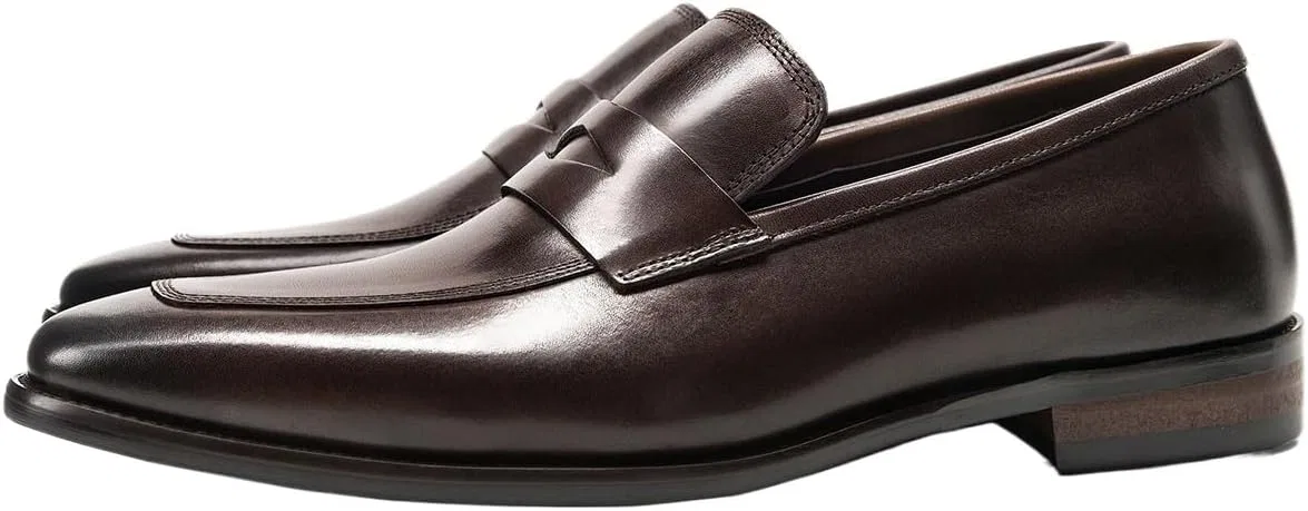 Лоферы кожаные, винтажный дизайн, Brown UOPYNE