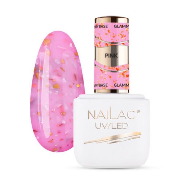 

Розовая каучуковая основа, 7 мл Nailac Glammy base, цвет pink