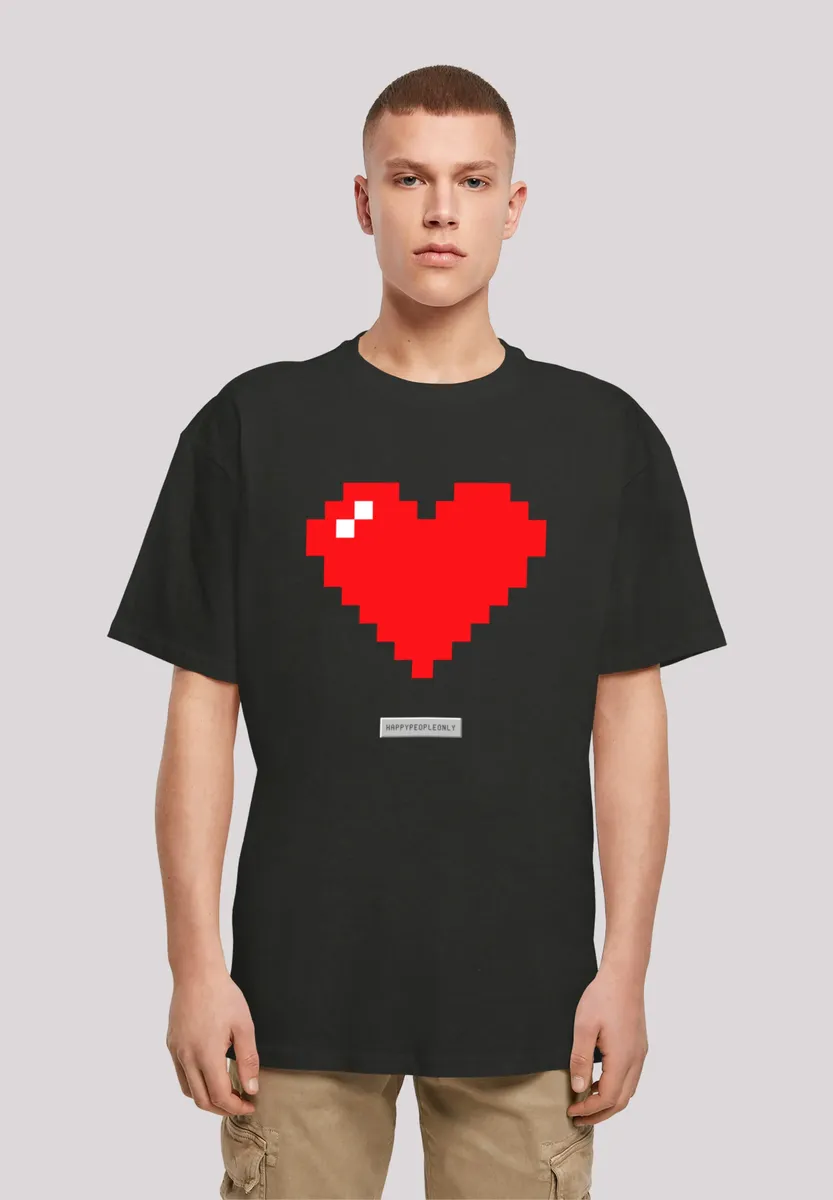 

Футболка F4NT4STIC "Pixel Heart Good Vibes Happy People", принт, черный