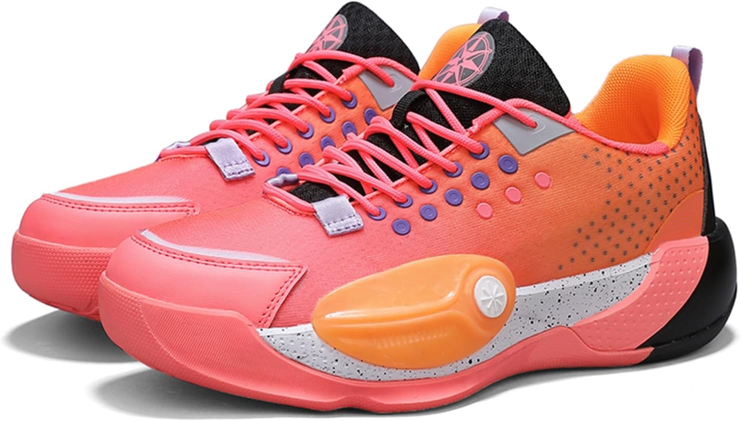 

Мужские спортивные кроссовки средней высоты с сеткой, дышащие, на шнуровке, модные, с толстой подошвой, амортизацией и противоскользящей подошвой, подходят для тренировок, уличного баскетбола и бега Qaoterod, красный