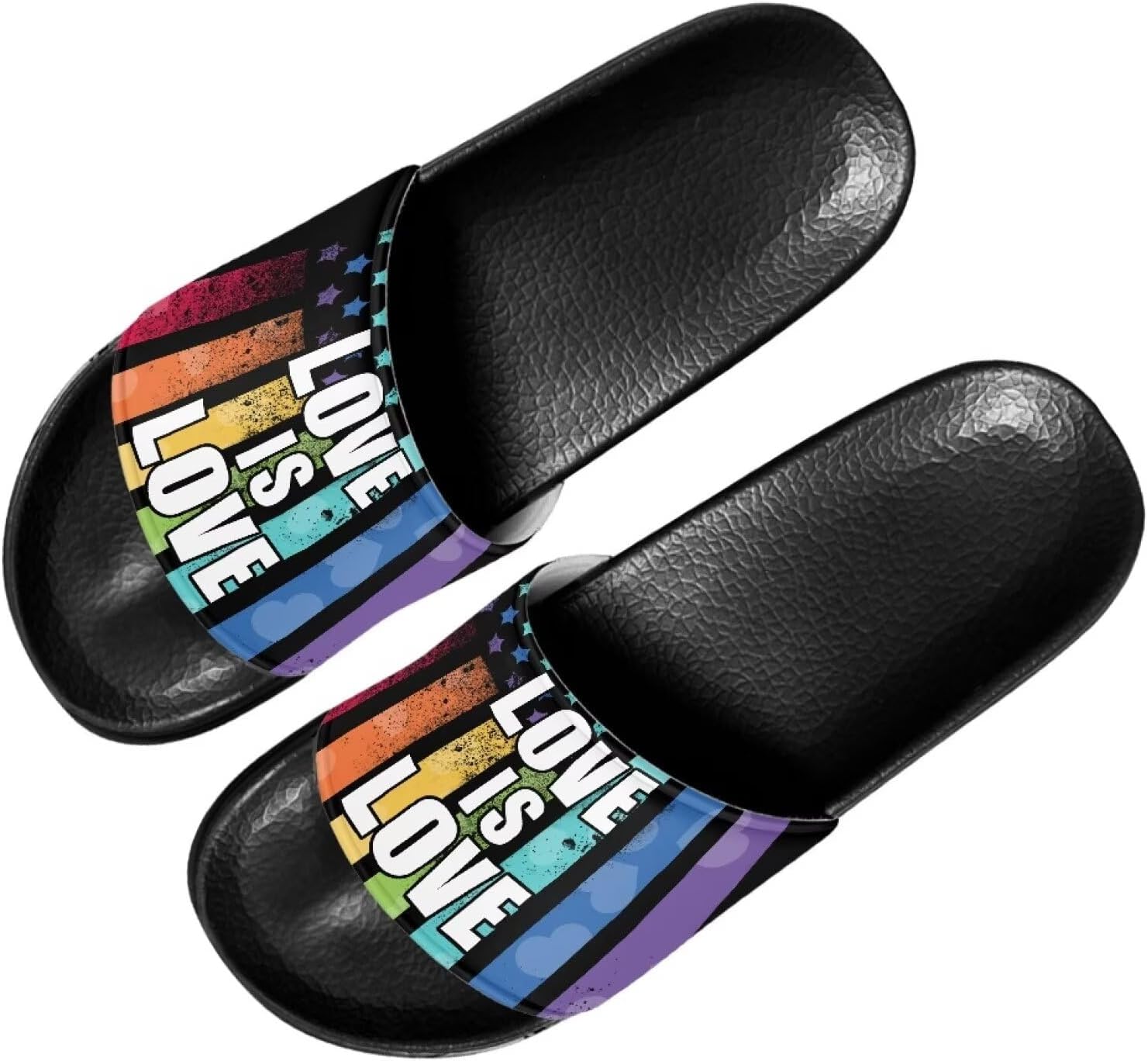 

Женские мягкие нескользящие сандалии Forchrinse, плоские шлепанцы для пляжа, бассейна, душа и дома, Rainbow Us Flag