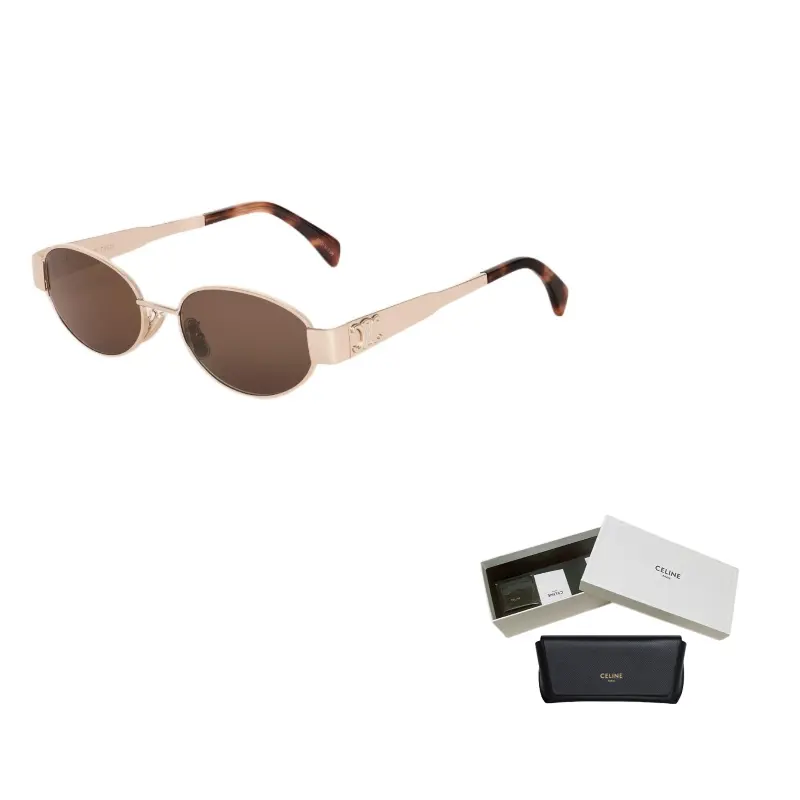 

CELINE Триумф металлические солнцезащитные очки 01 в металле, Brown