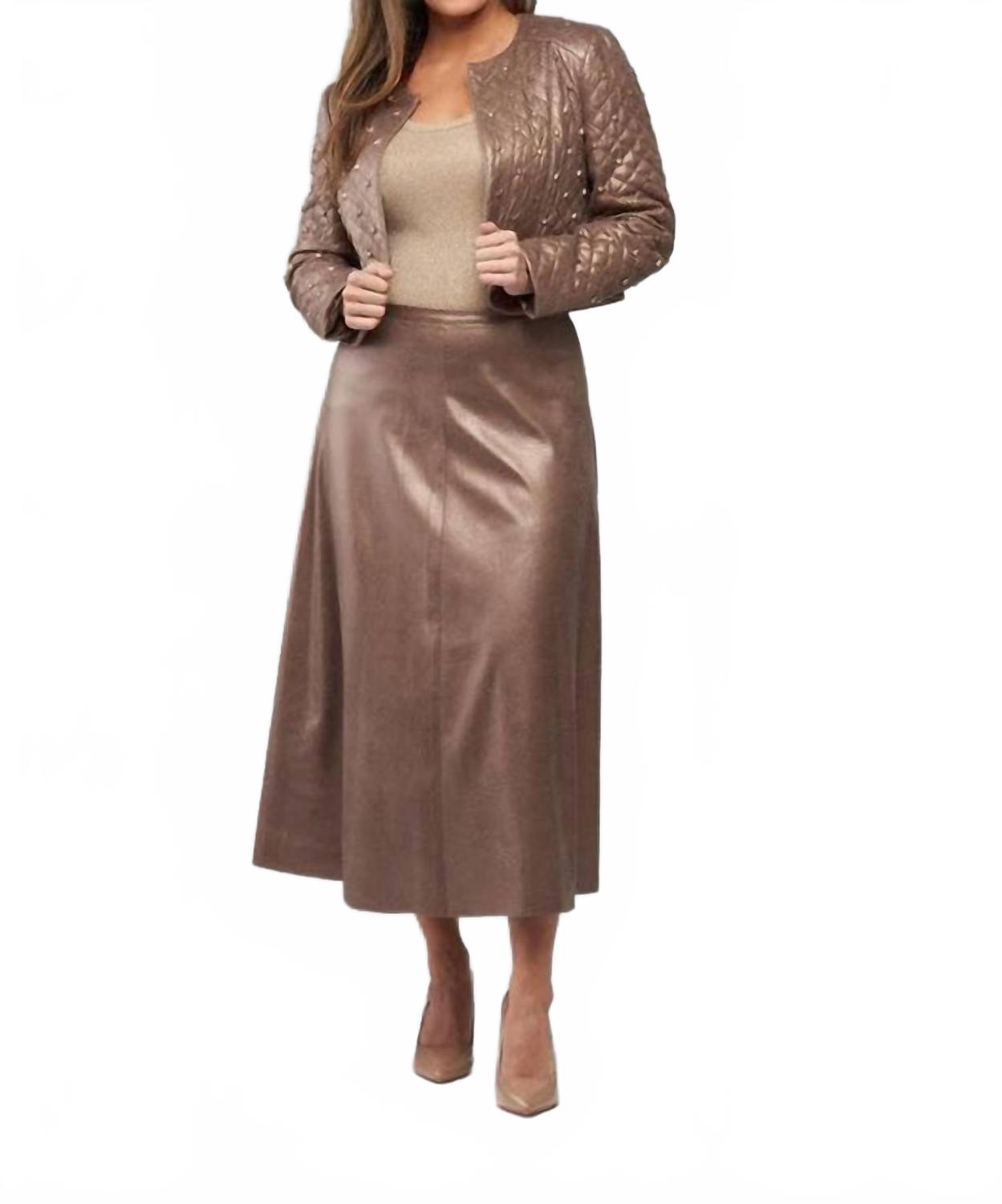 

Insight Укороченная куртка из веганской кожи бронзового цвета