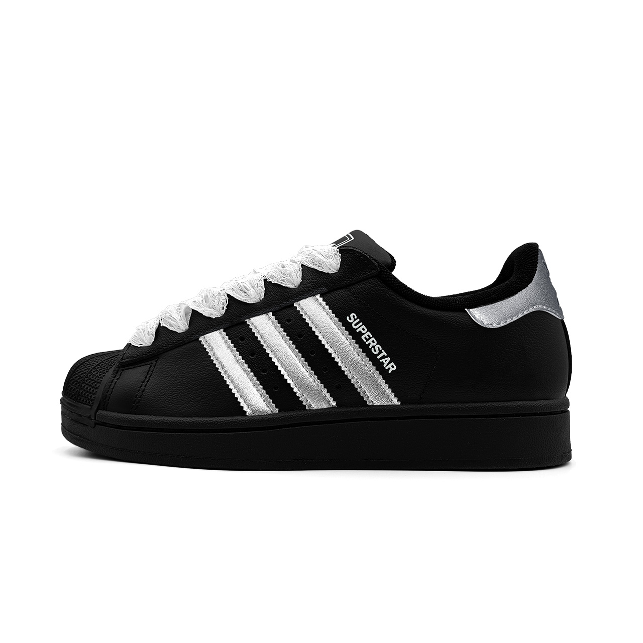 

Adidas Originals Superstar 2 Leather Low top детские скейтборд-кроссовки Black Silver для подростков