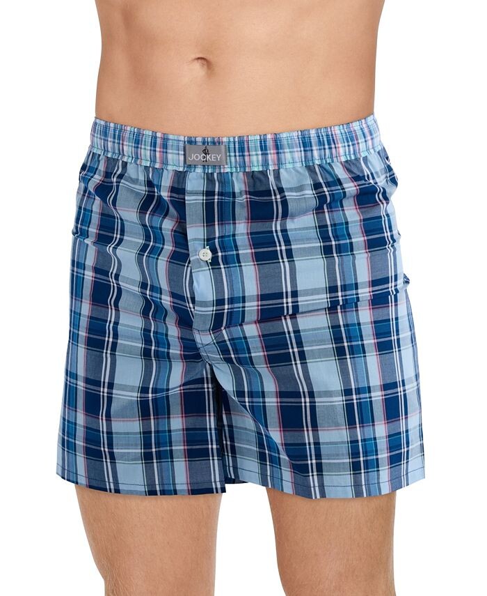 

Мужские хлопковые боксеры свободного кроя Jockey, цвет Cherry Plaid