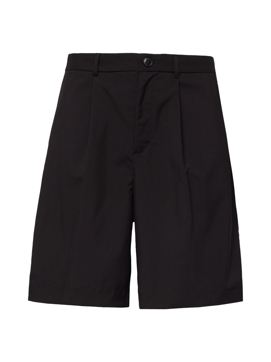 

Шорты чинос WEEKDAY Loose fit Pleat-Front Pants Uno, черный