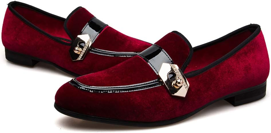 

Мужские лоферы JITAI Lindford с отделкой под шов и декоративной пряжкой, слипоны для вечеринок, красный