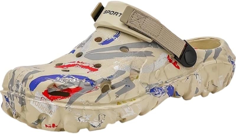 

Мужские сабо с вырезами из EVA, дышащие сандалии для прогулок на улице и повседневной носки Fmshi, хаки