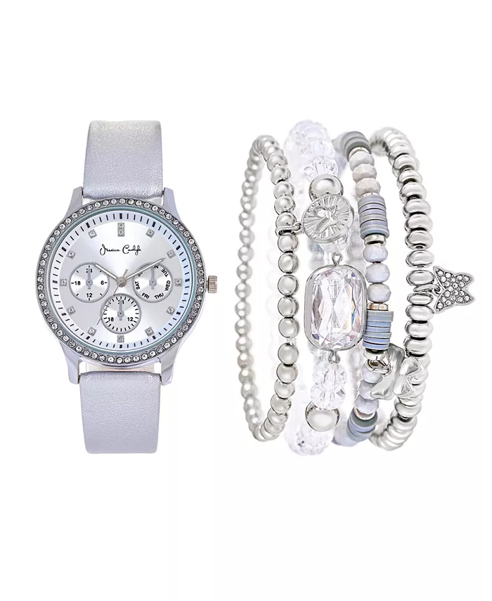 

Женские серые аналоговые часы из полиуретановой кожи, 38 мм Jessica Carlyle