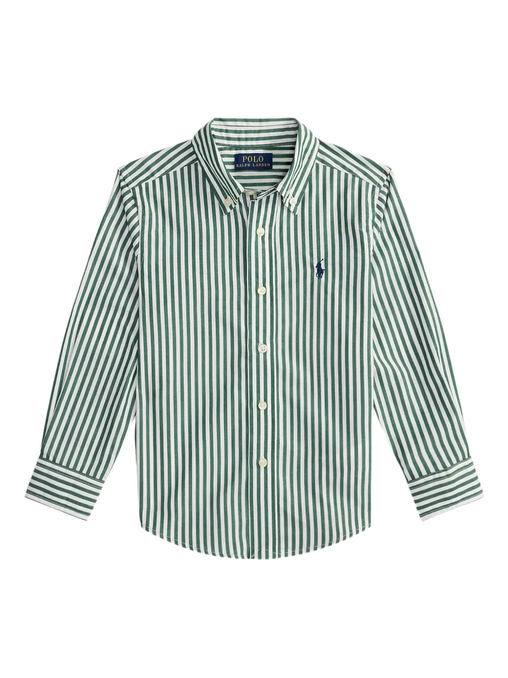 

Полосатая рубашка с длинными рукавами POLO RALPH LAUREN KIDS, зеленый