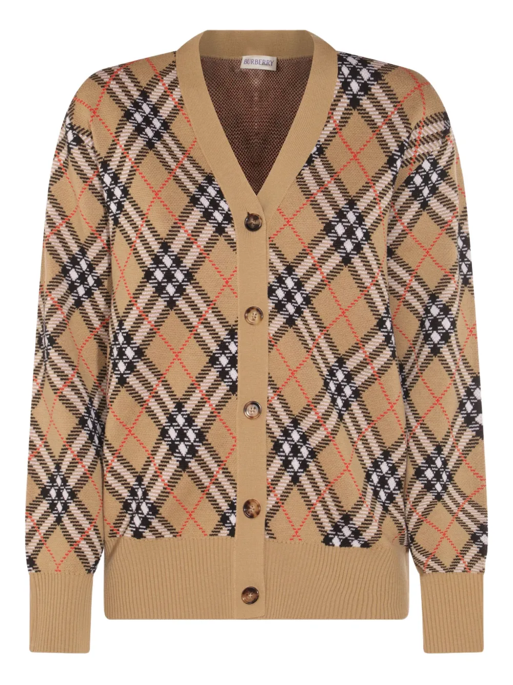 

Кардиган в клетку BURBERRY, нейтральный