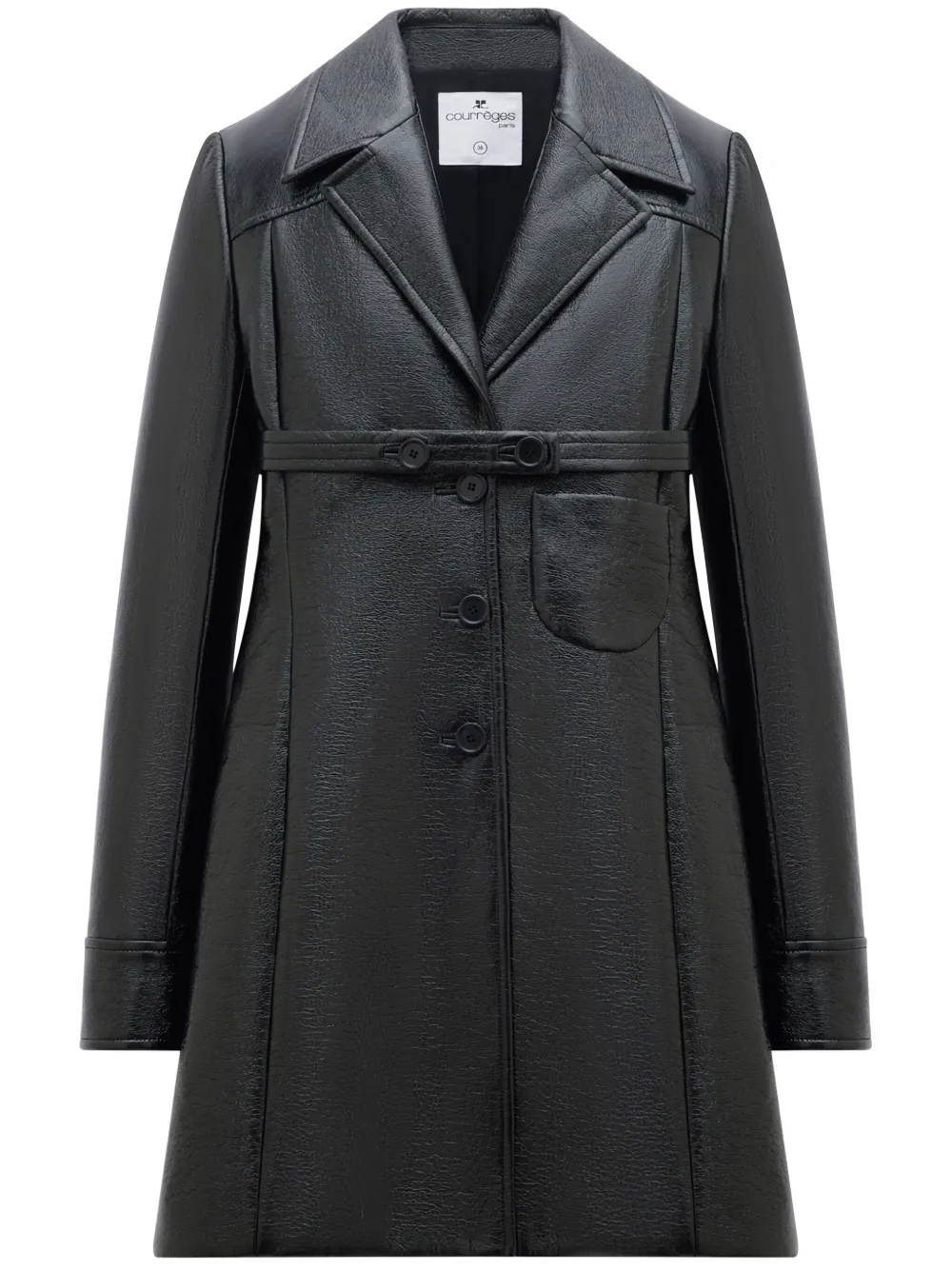 

Пальто Heritage строгого кроя с поясом Courrèges, черный