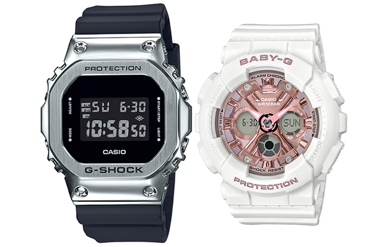 

CASIO Часы Unisex Pair Table Series Black Watch, Black Dial+White Pink Watch Dial (Matching Pairs)