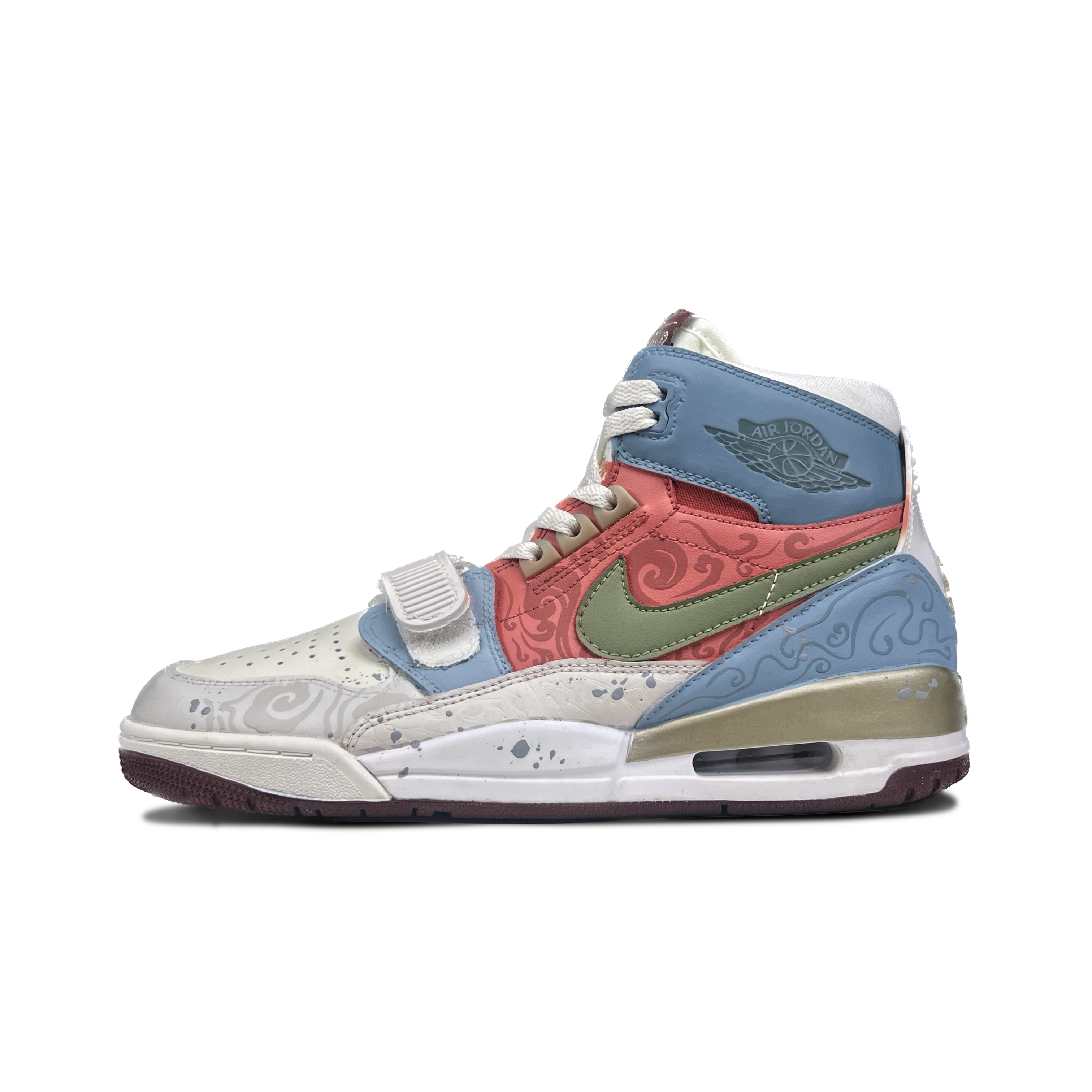 

Jordan Баскетбольные кроссовки Legacy 312 с высоким антискользящим износостойким верхом в винтажном стиле, мужские, кораллового цвета