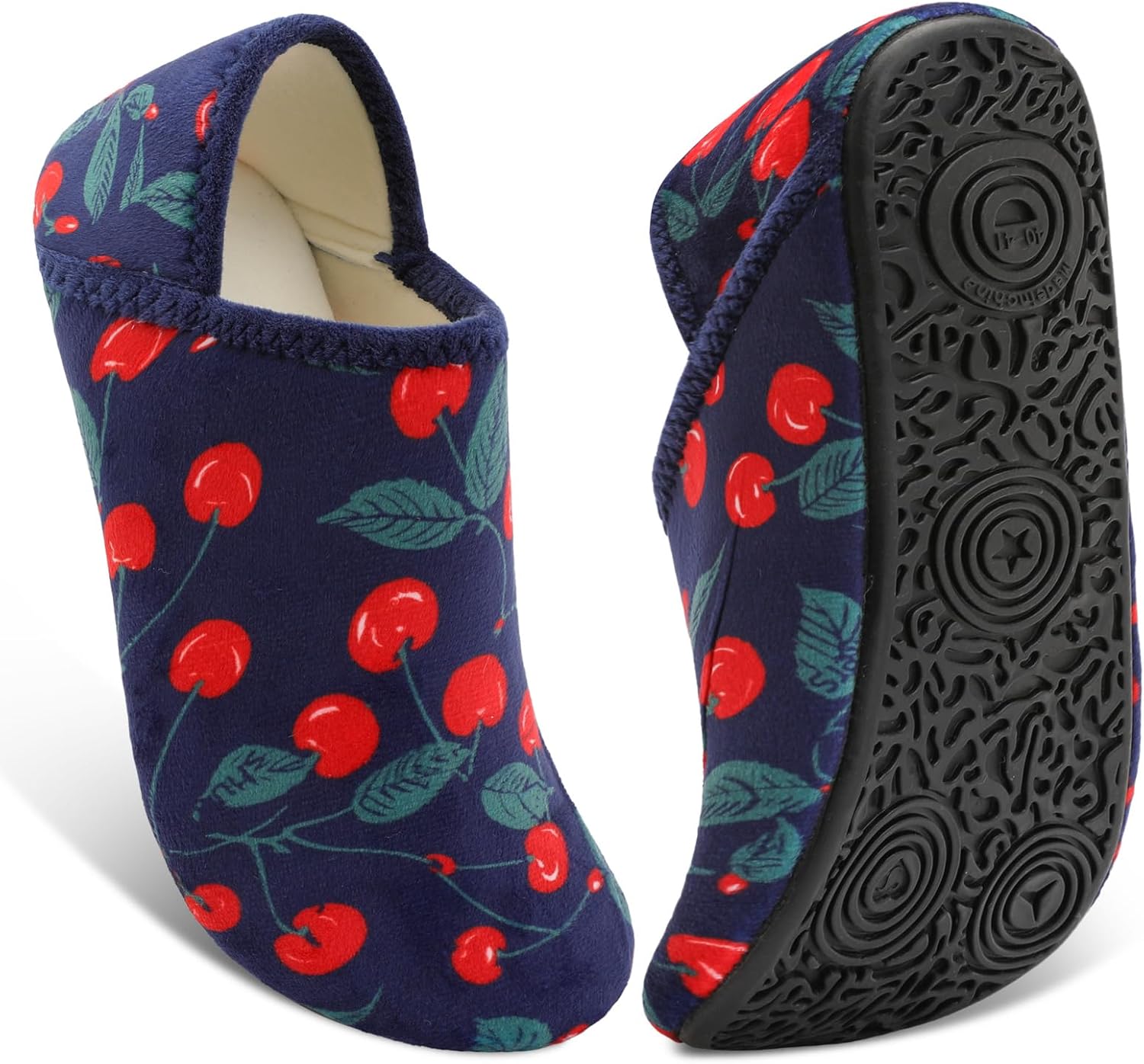 

Женские и мужские тапочки Fires с резиновой подошвой, мягкие и легкие, домашние носочные тапочки для носки дома, нескользящие для использования внутри и снаружи, Cherry