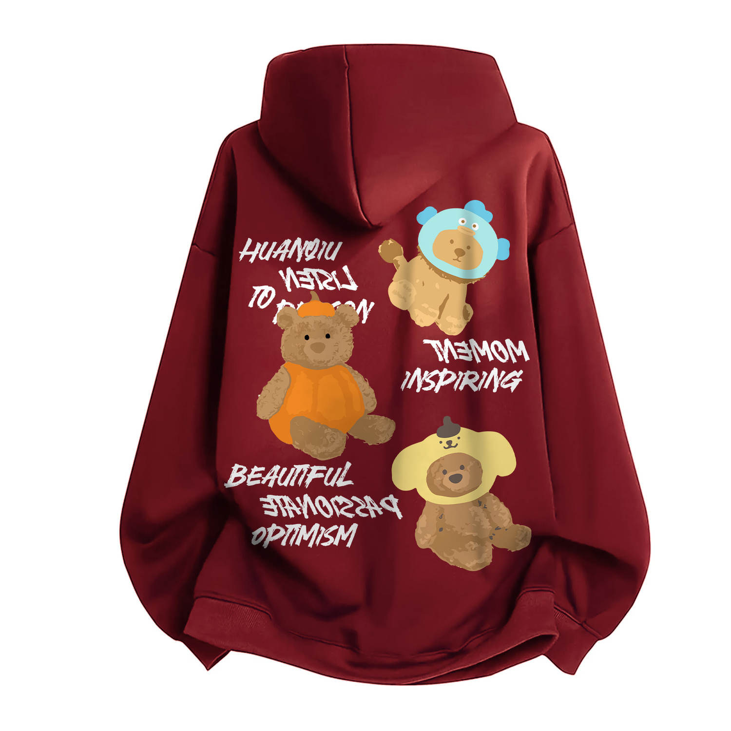 

Толстовка Unisex Hooded Moderate Heavyweight HUANQIU, burgundy