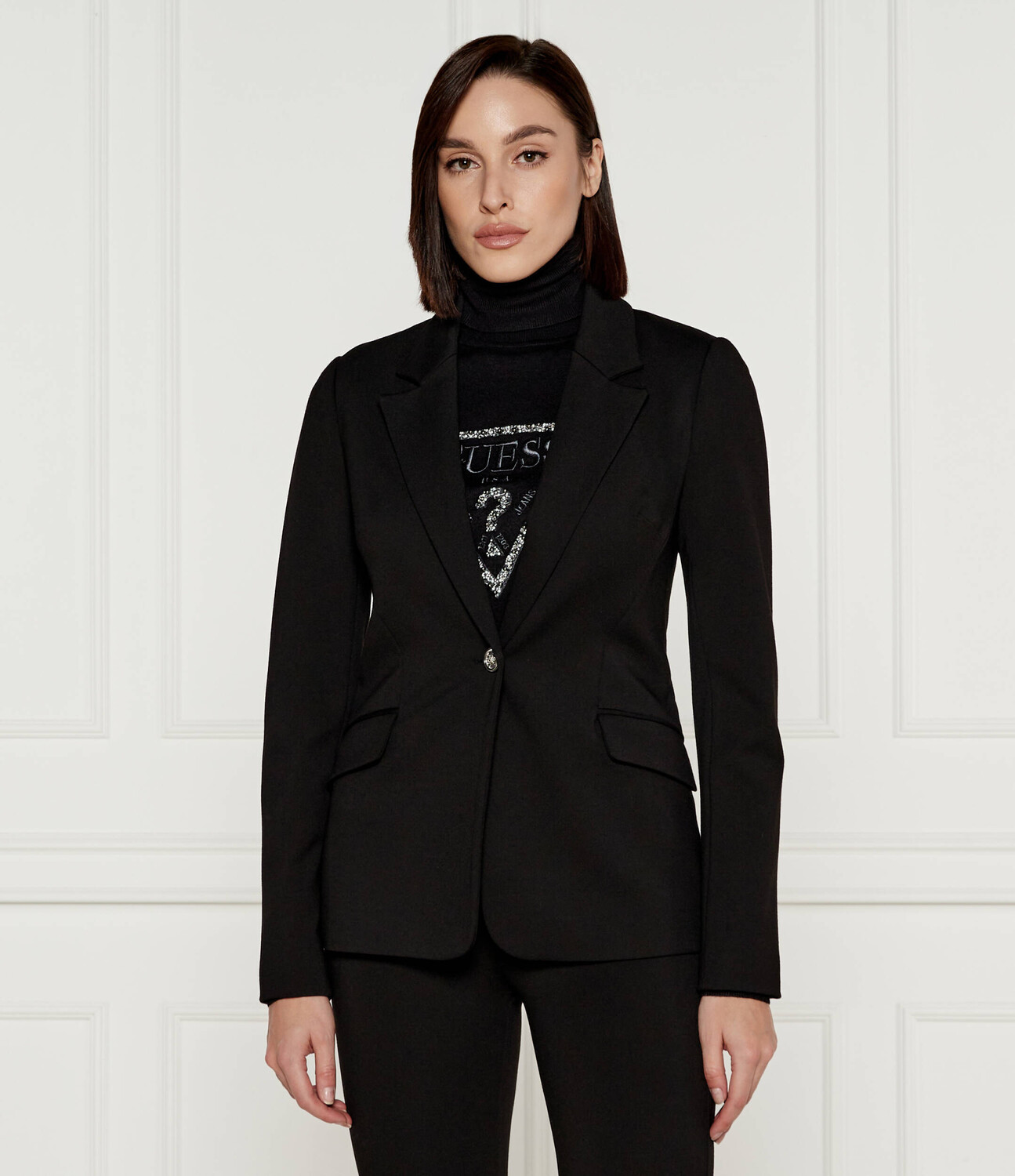 

Блейзер GUESS Slim Fit, черный
