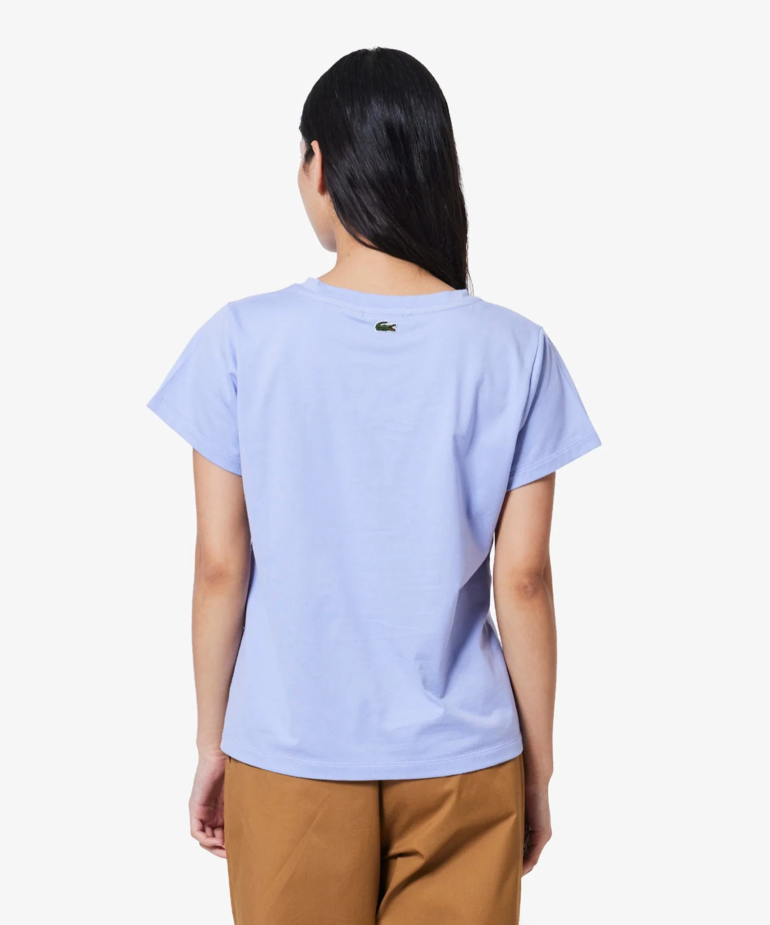 Футболка LACOSTE с логотипом, женская, хлопковая, белая — фото 4