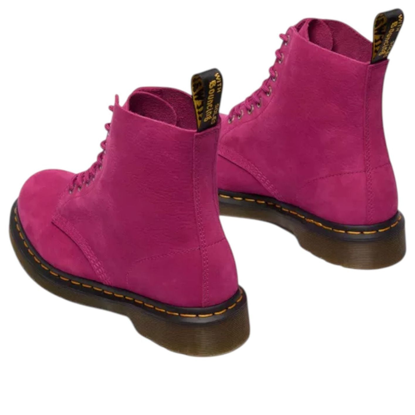 Ботинки Dr. Martens 1460 из нубука с рифленой поверхностью и шнуровкой, цвет «фуксия» — фото 3