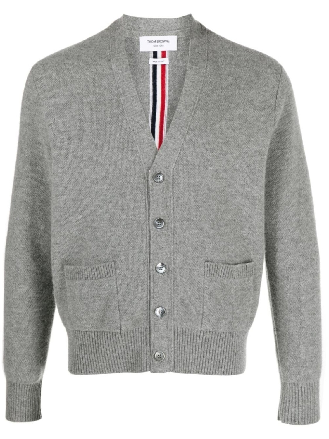 

Thom Browne шерстяной кардиган с полосками RWB, серый