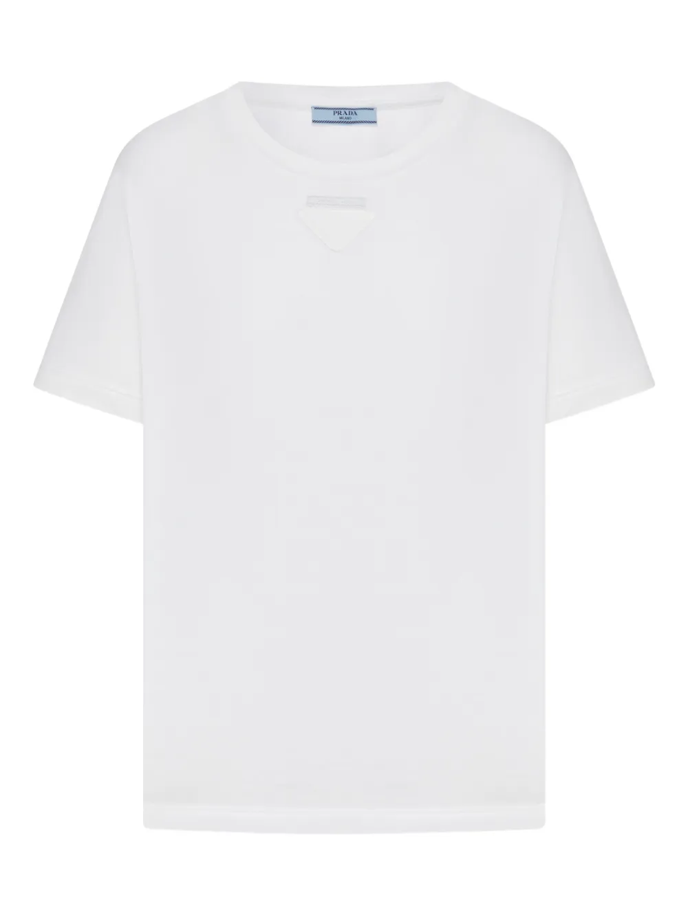 

Футболка из джерси с треугольным логотипом Prada, белый