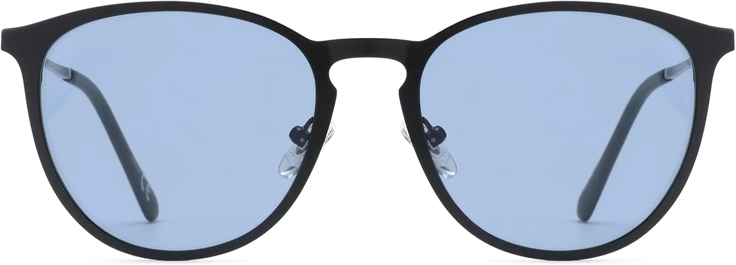 

Поляризованные фотохромные солнцезащитные очки для женщин и мужчин, модные в 2025 году, ретро-круглые солнцезащитные очки с УФ-защитой VF2248 VIVIENFANG, Black/Blue