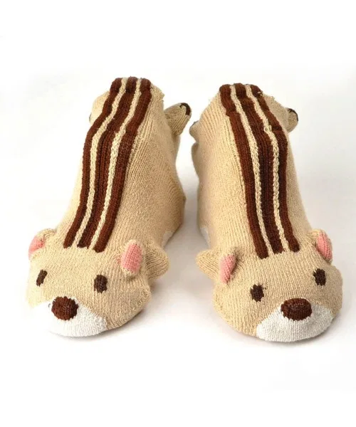 Носки детские с объёмными фигурками POMPKINS, XS, бежевый