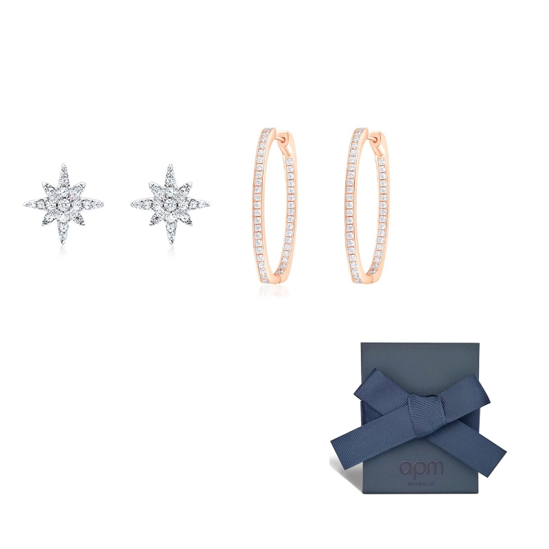 

Apm Monaco Серёжки-гвоздики METEORITES из стерлингового серебра 925 пробы для женщин