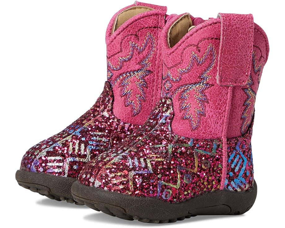 

Детские ковбойские сапоги Roper Kids Cowbabies Glitter Aztec (infant/toddler), Fuschia Aztec Glitter Vamp
