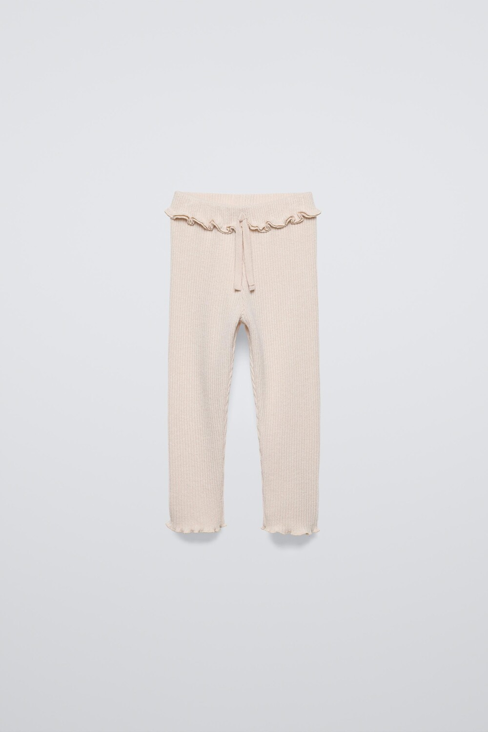 

Мягкие на ощупь ребристовые леггинсы ZARA, экрю