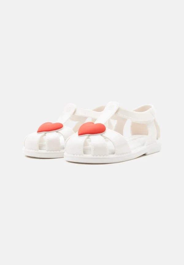 Модные сандалии с сердечками Mini Melissa, White/Red — фото 4