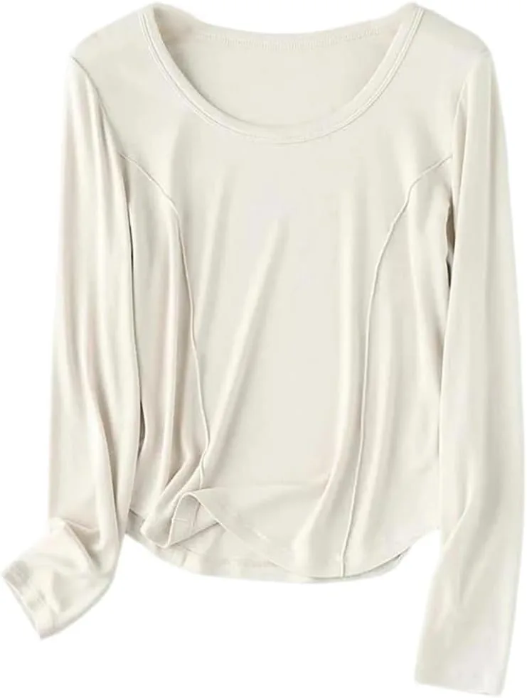 

Женский топ из шерстяной смеси с длинными рукавами и облегающим кроем Mkjuuior