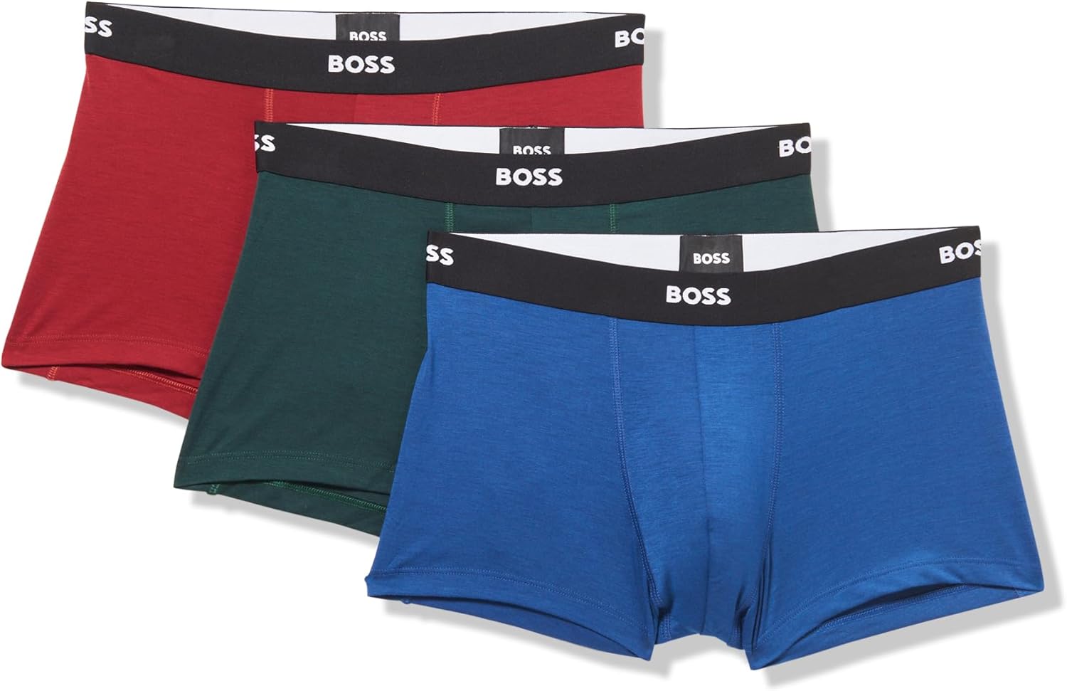 

BOSS мужские сезонные трусы 3 шт, Dark Red, Forest Green, Bright Blue