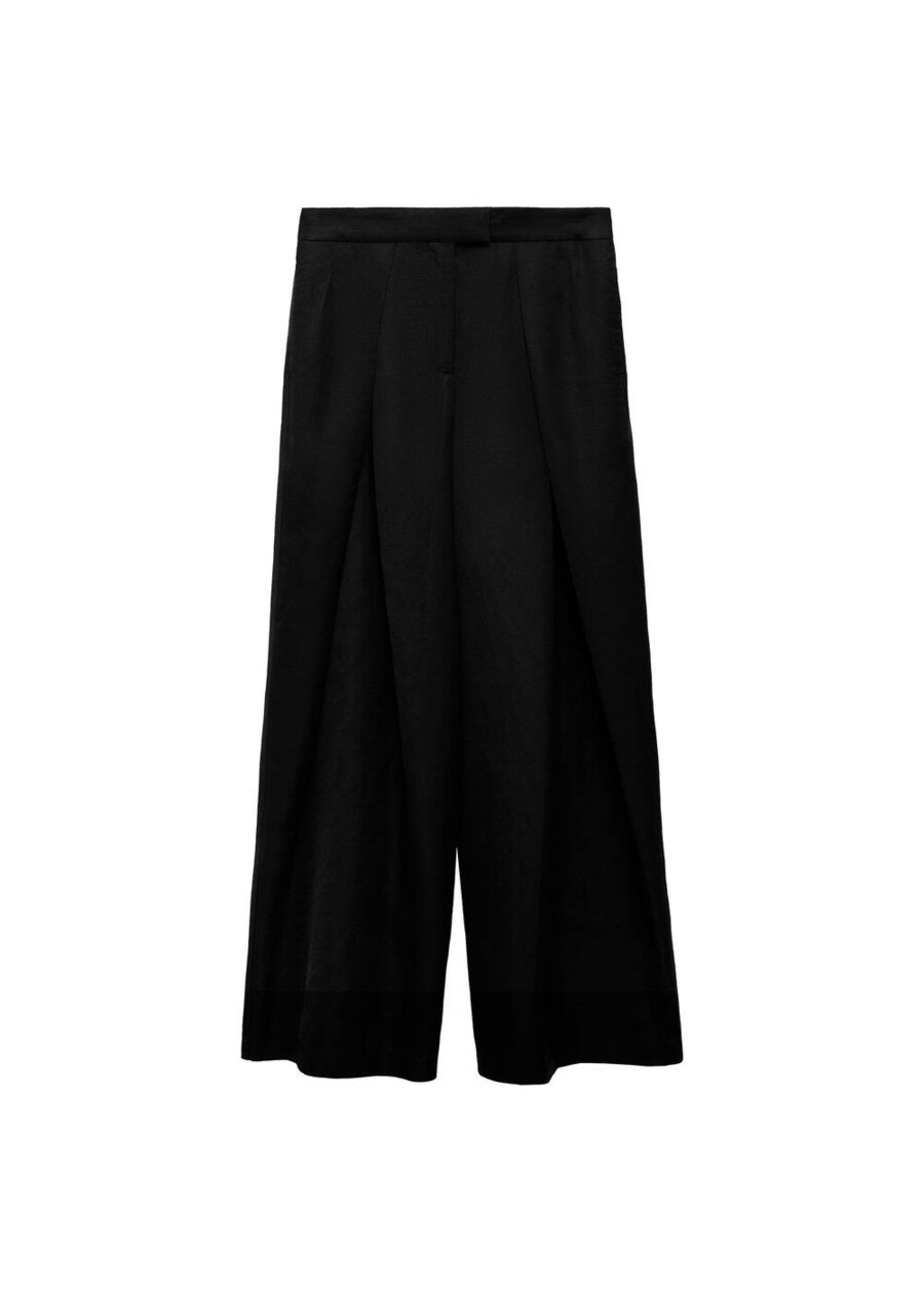 

Широкие брюки со складками спереди MANGO Danielle, Black