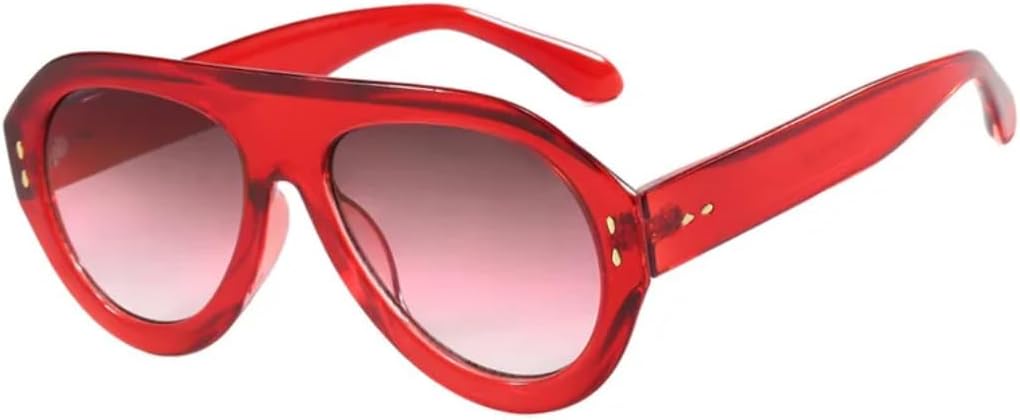 

Большие модные женские солнцезащитные очки в стиле ретро, ​​красные, с защитой от УФ-излучения UV400; мужские модные солнцезащитные очки с широкими дужками SZVVBKK, Wine Red